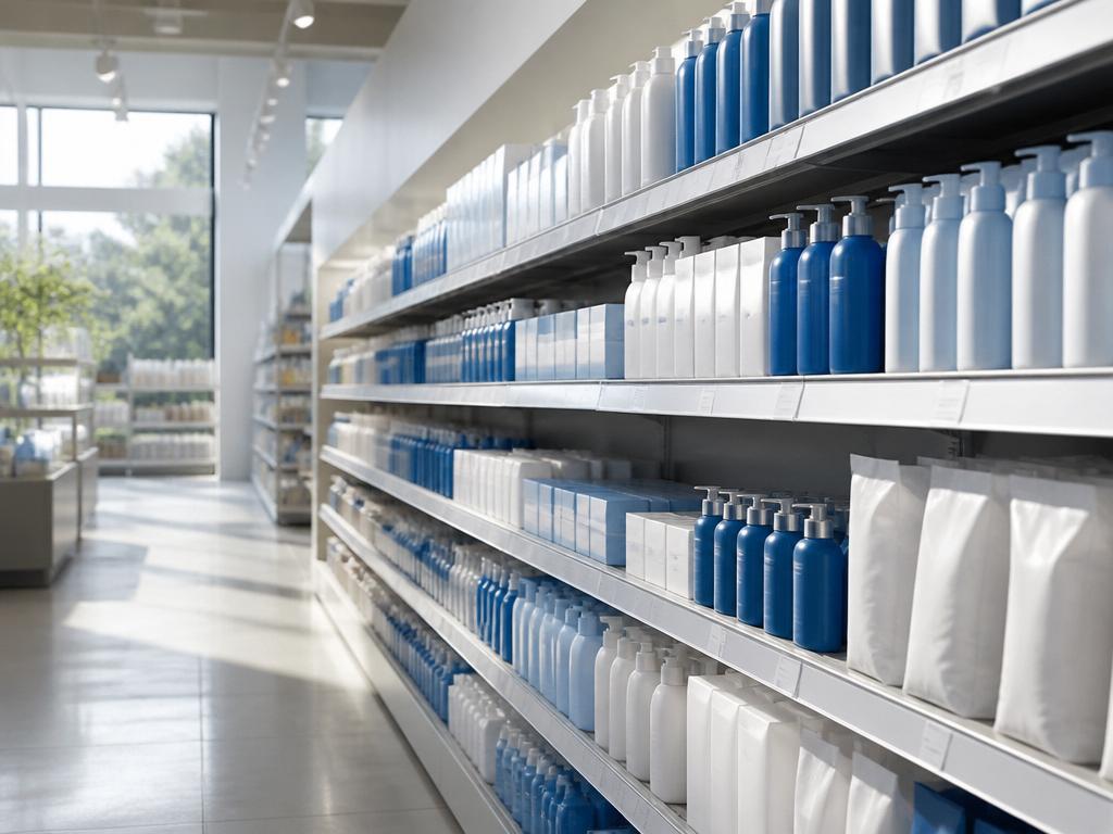 Anaquel de retail con capas de análisis y datos
